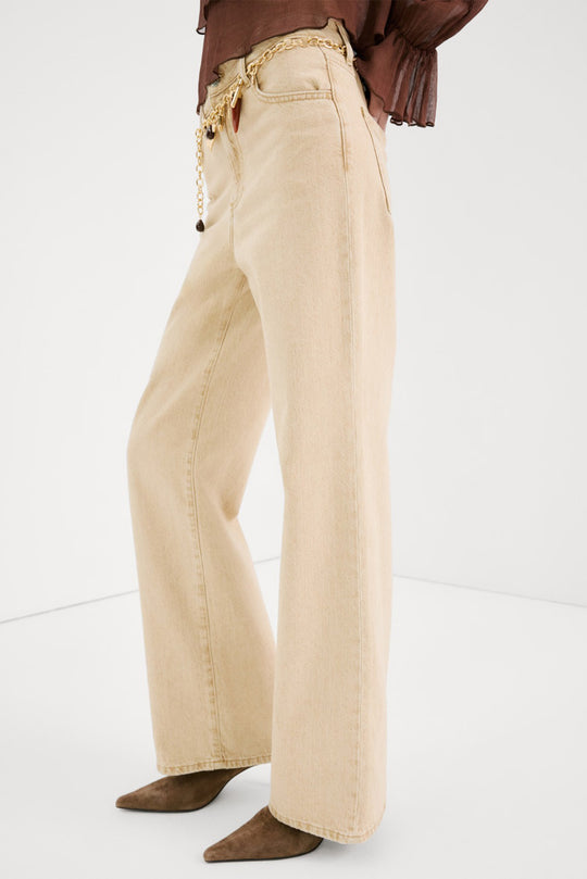 Ibiza - Wide Leg Jeans (Sand)