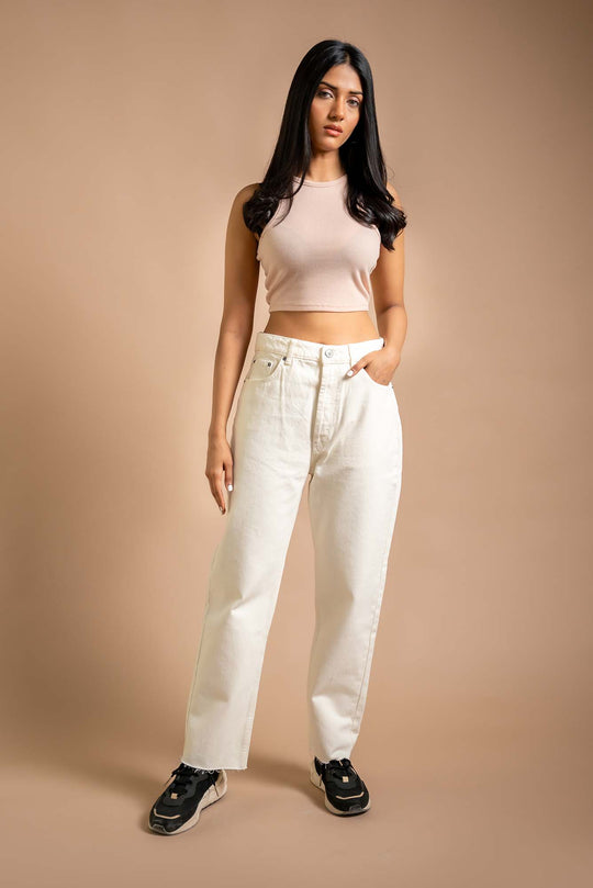 Slone - High Waisted Straight Fit - Blues and Jazz