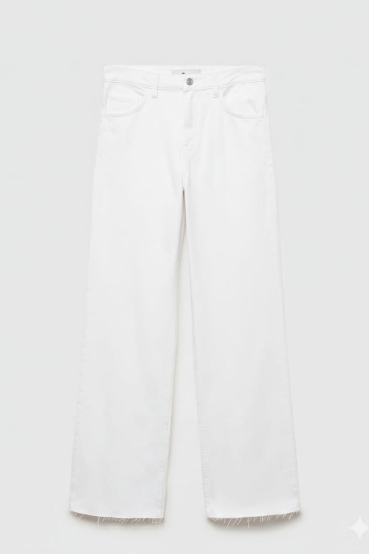 Ibiza Wide Leg Jeans (White)