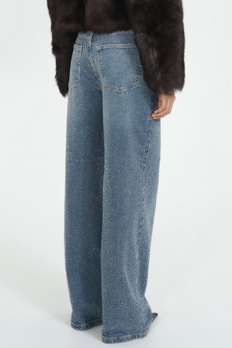 Glitter Studded Blue - Straight Fit Jeans - Blues and Jazz