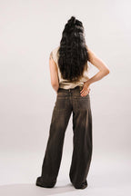 Mila - Wide Leg Faded Brown - Blues and Jazz