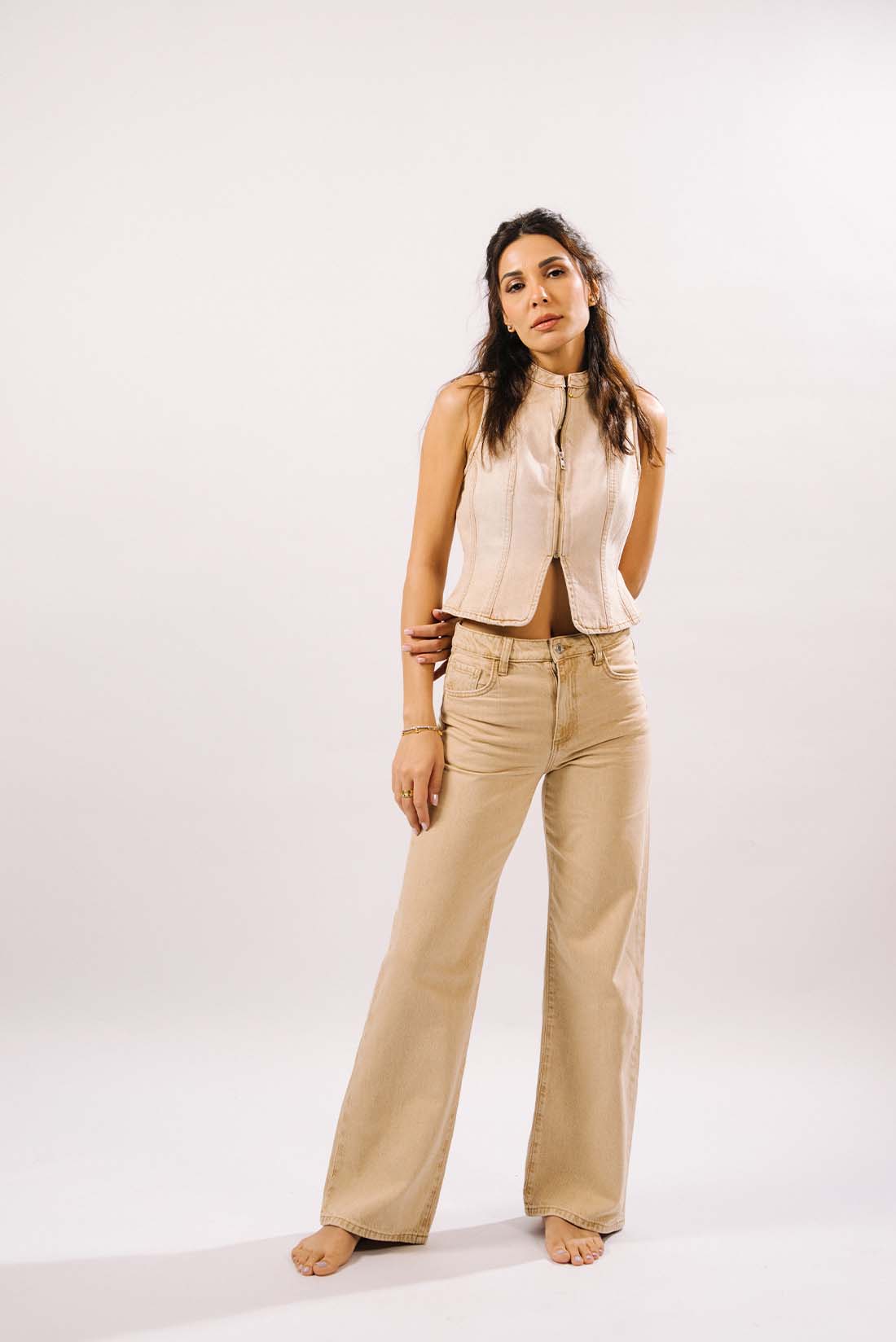 Ibiza - Wide Leg Jeans (Sand) - Blues and Jazz
