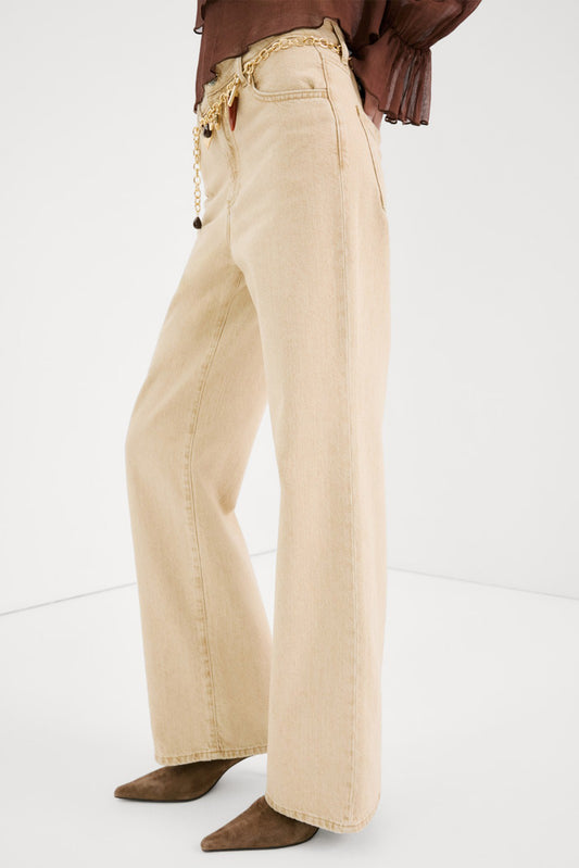 Ibiza - Wide Leg Jeans (Sand)