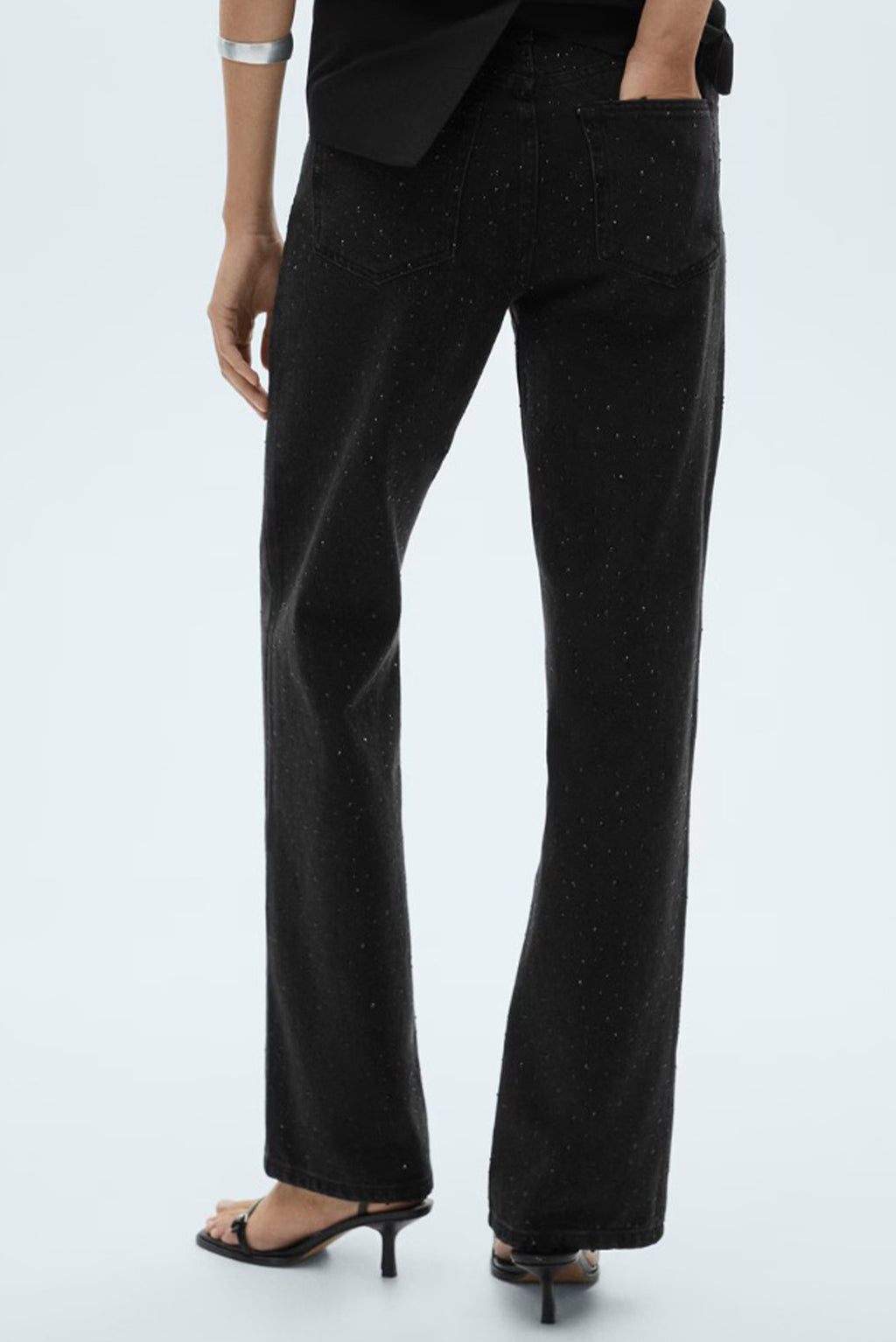 Glitter Studded Black - Straight Fit Jeans - Blues and Jazz