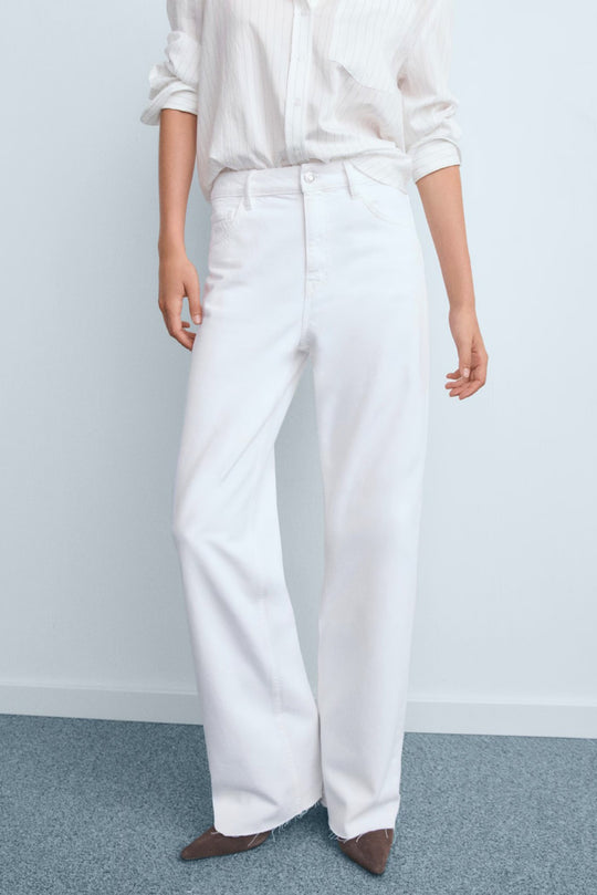 Ibiza Wide Leg Jeans (White)