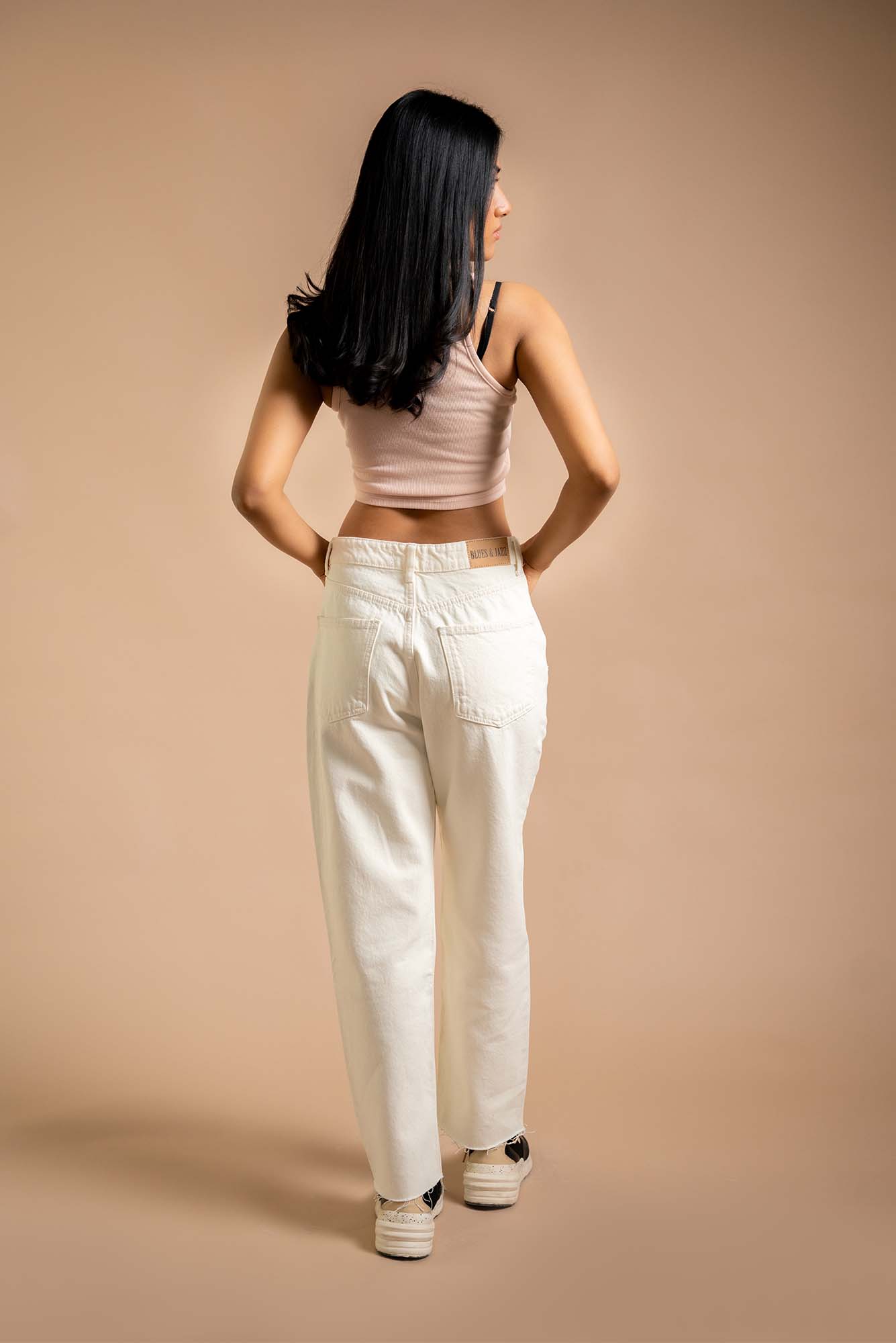 Slone - High Waisted Straight Fit - Blues and Jazz