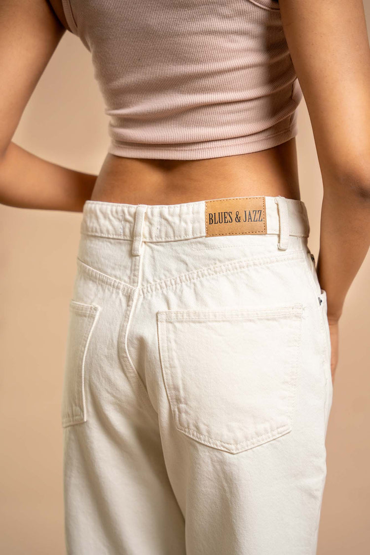 Slone - High Waisted Straight Fit - Blues and Jazz
