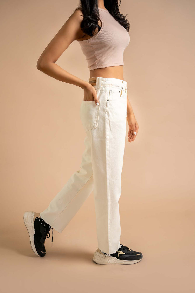 Slone - High Waisted Straight Fit - Blues and Jazz