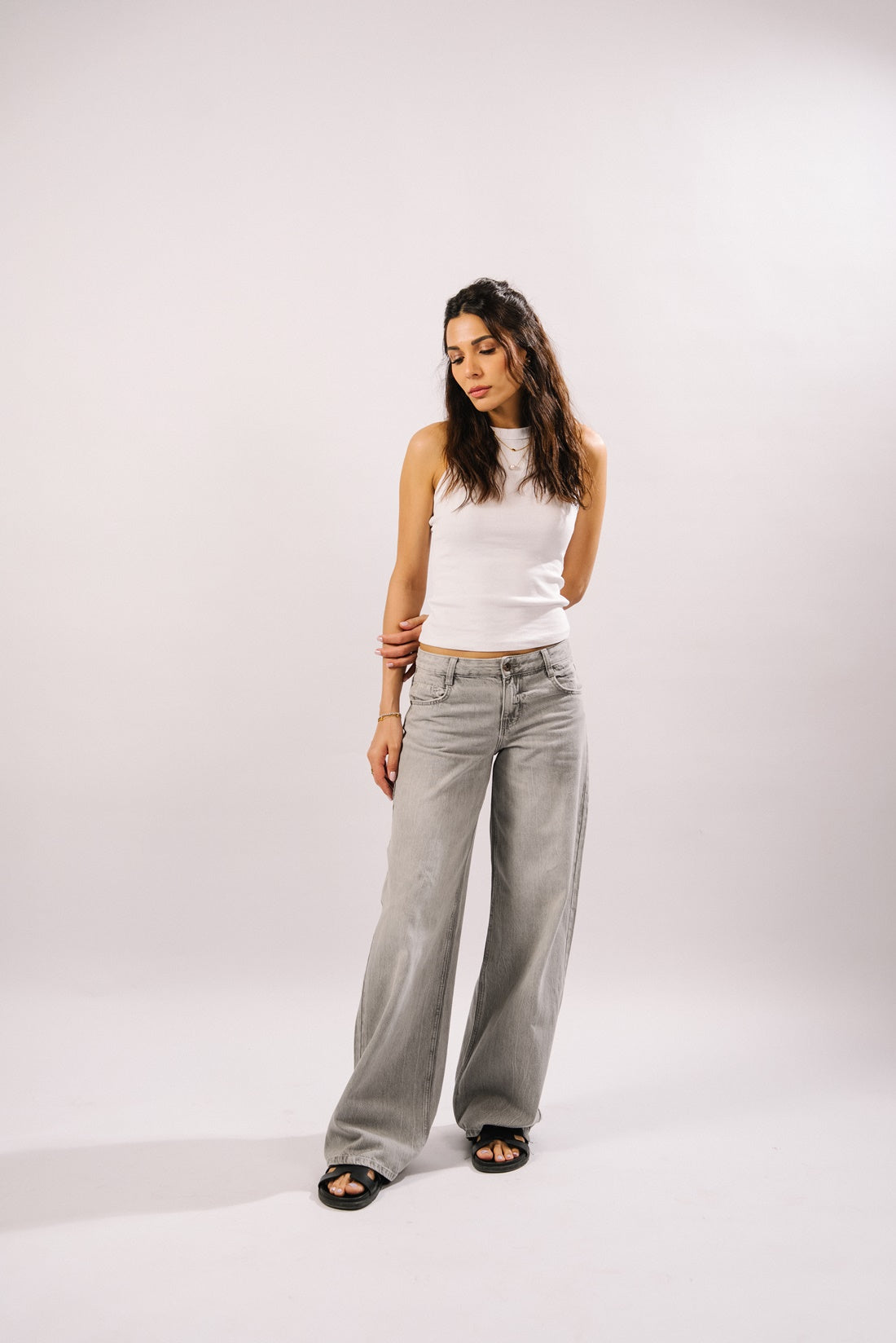 Mila  - Wide Leg Jeans Grey - Blues and Jazz