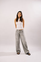 Mila  - Wide Leg Jeans Grey - Blues and Jazz