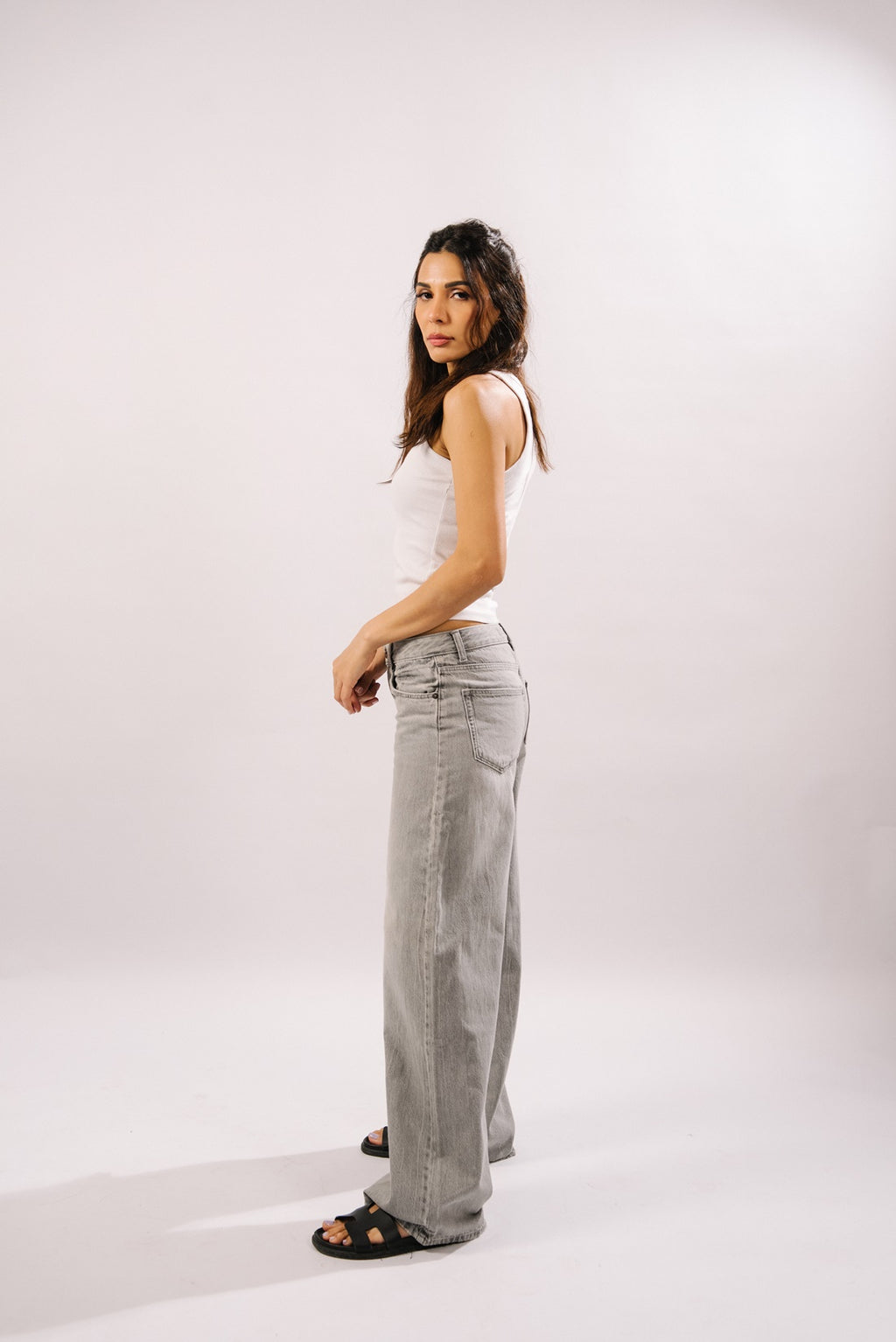 Mila  - Wide Leg Jeans Grey - Blues and Jazz