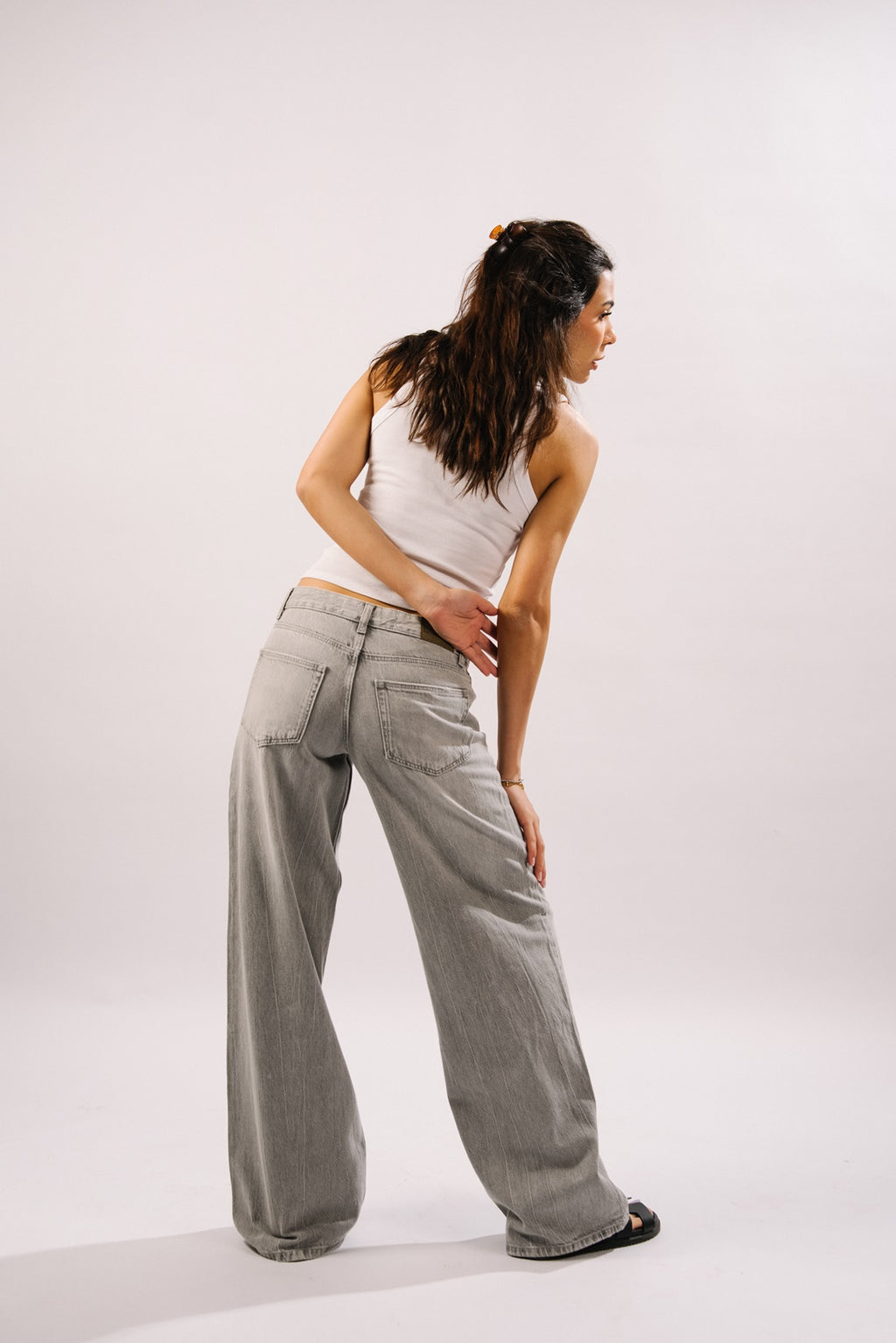 Mila  - Wide Leg Jeans Grey - Blues and Jazz