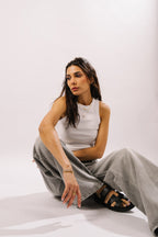 Mila  - Wide Leg Jeans Grey - Blues and Jazz