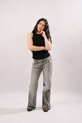 Nora  Low Waist Boot Cut - Grey Jeans - Blues and Jazz