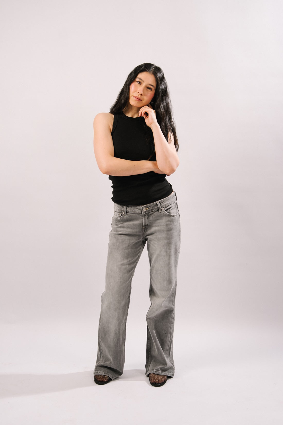 Nora  Low Waist Boot Cut - Grey Jeans - Blues and Jazz