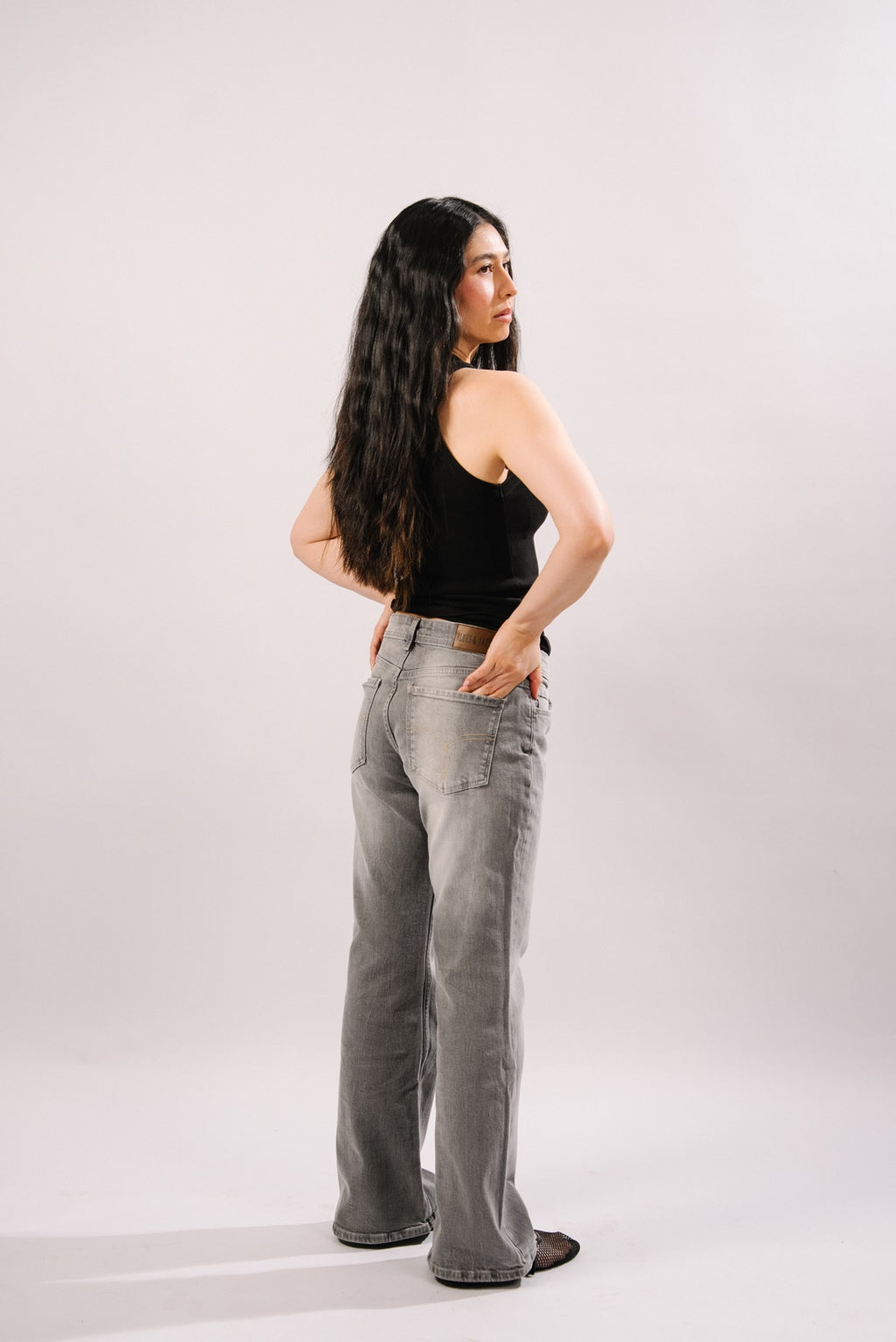 Nora  Low Waist Boot Cut - Grey Jeans - Blues and Jazz