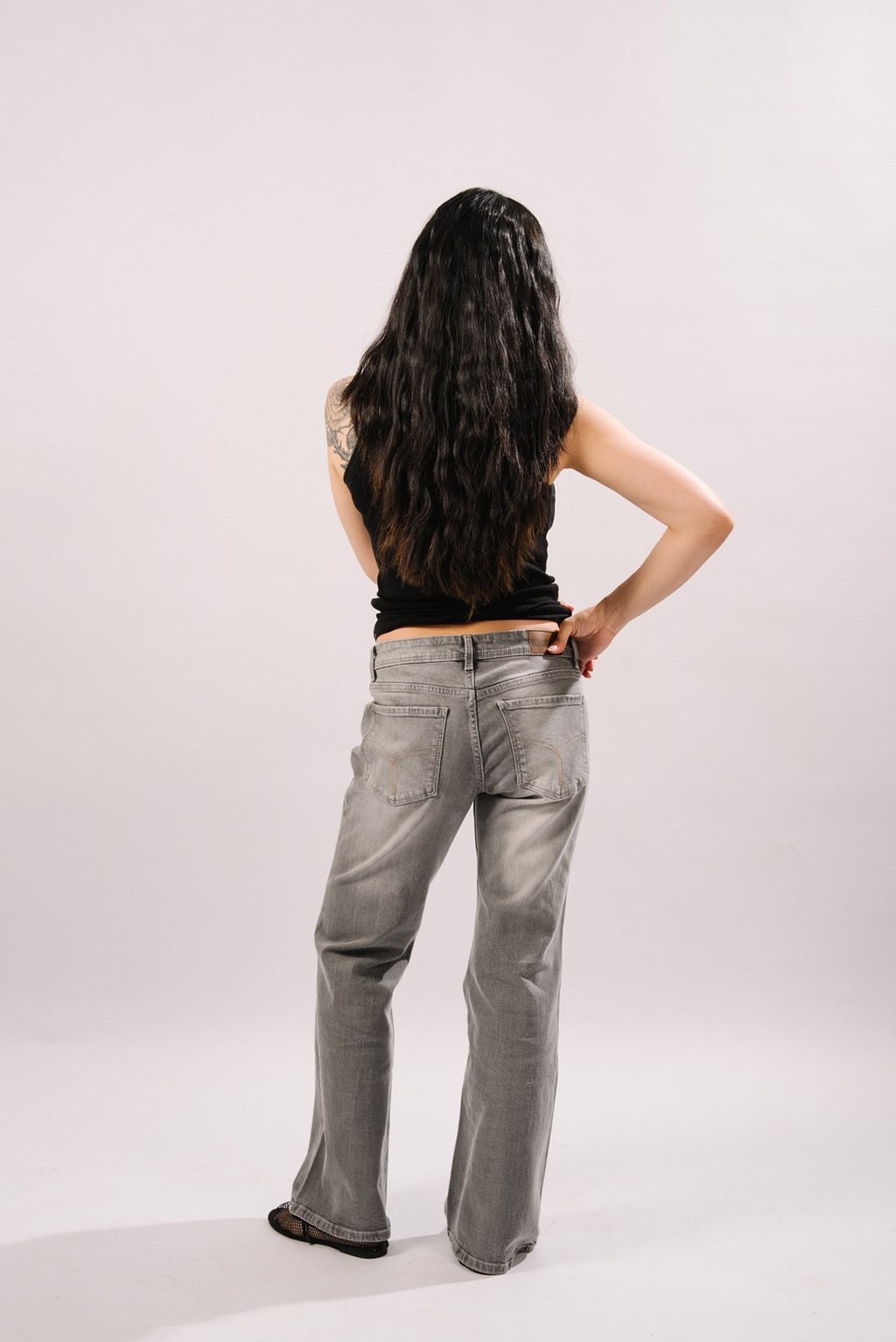 Nora  Low Waist Boot Cut - Grey Jeans - Blues and Jazz