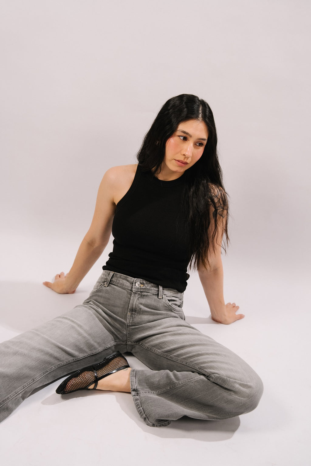 Nora  Low Waist Boot Cut - Grey Jeans - Blues and Jazz