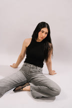 Nora  Low Waist Boot Cut - Grey Jeans - Blues and Jazz