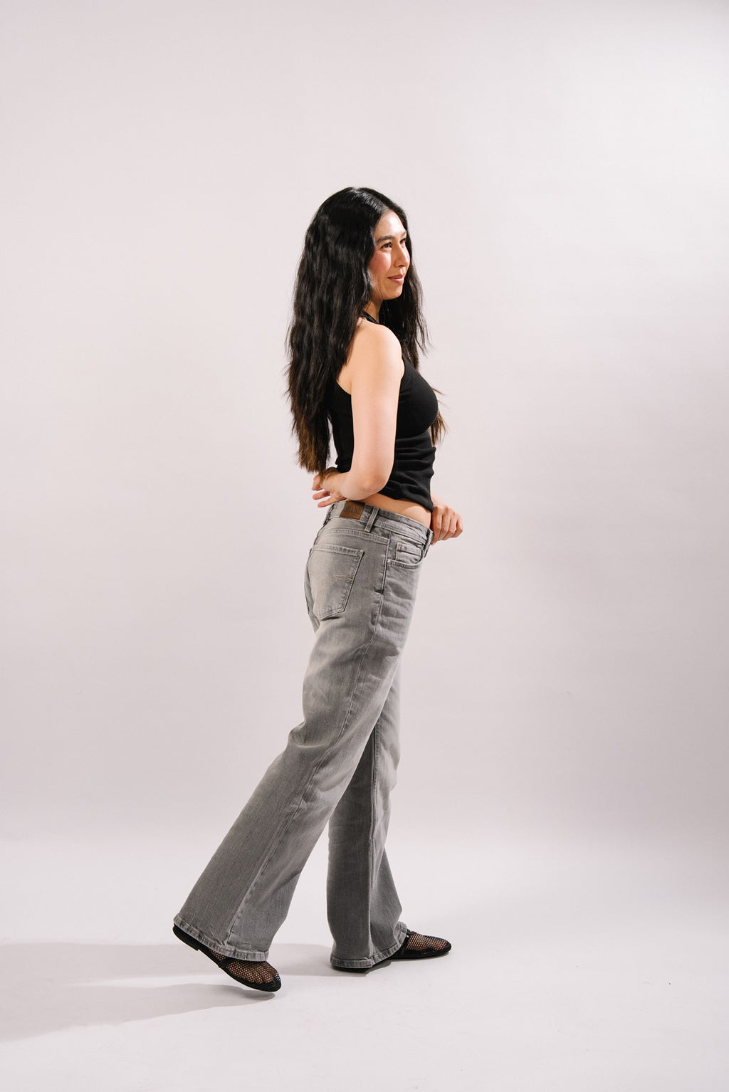 Nora  Low Waist Boot Cut - Grey Jeans - Blues and Jazz