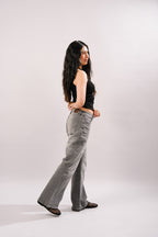 Nora  Low Waist Boot Cut - Grey Jeans - Blues and Jazz